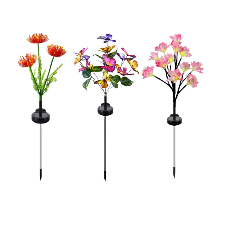 Solar light Outdoor garden light Automatic light in the dark Solar butterfly Firefly rose floor insert night light