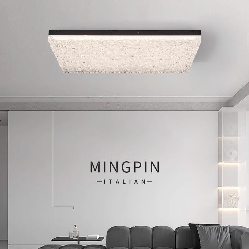 Italian minimalist living room glacier ceiling light modern simple rectangular resin light high-end sense Zhongshan lighting