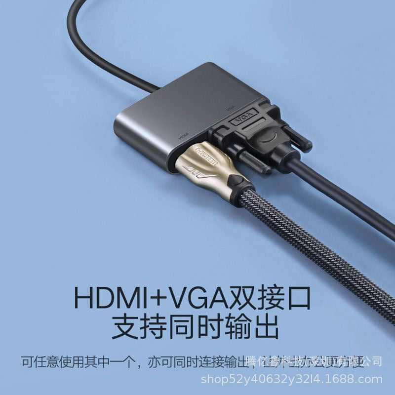 Type-c docking station usb-c to hdmi/vga converter suitable for macipad huawei multi-interface