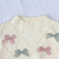 Fall and winternew arrivalgirlsuitstereo hook flower bowsknittingsweatertops skirtsuitcross-border children's clothing