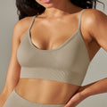 New arrival seamless knittingsexy back yoga clothes thin shoulder strap sports bra bubble wrap push-up fitness vest