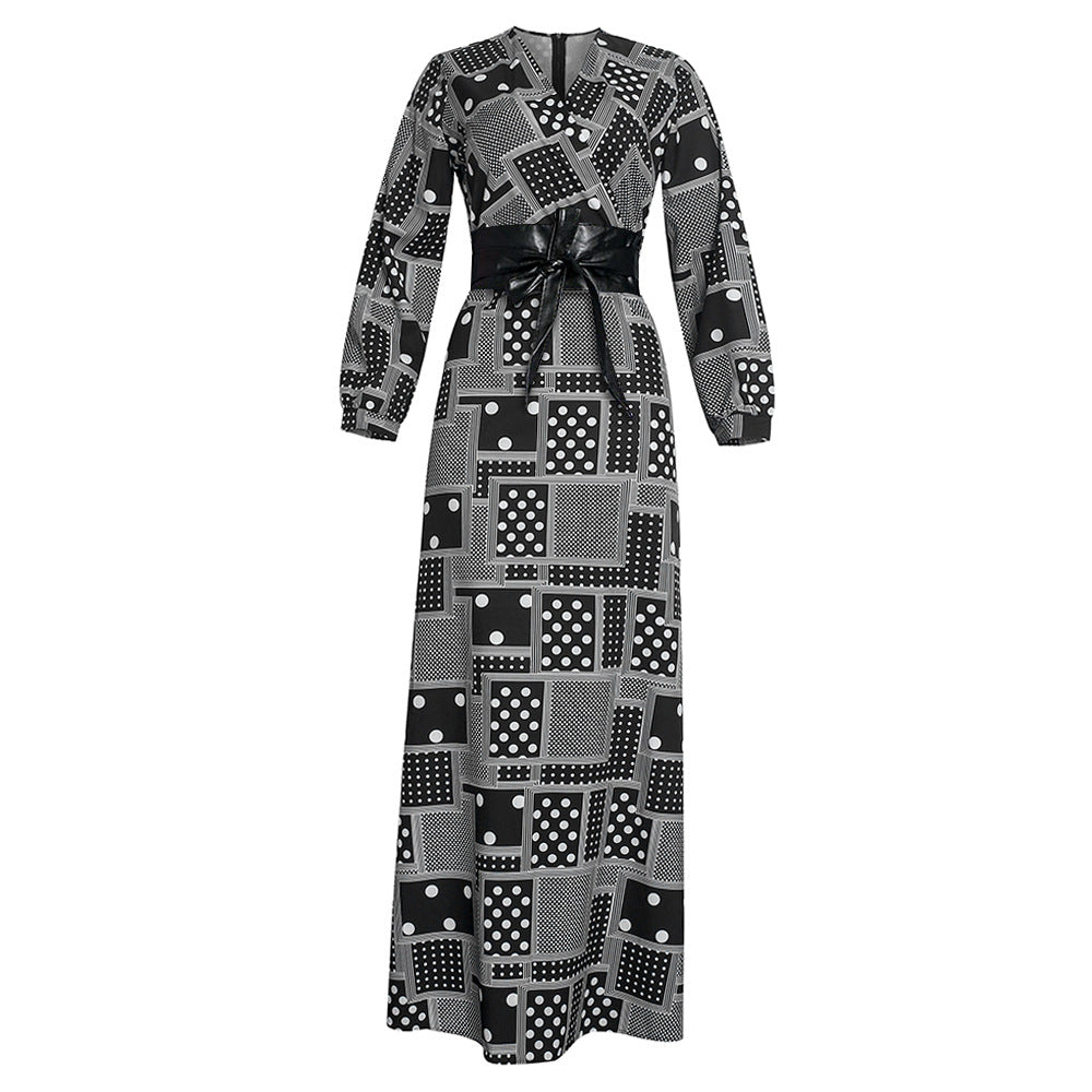 new plus size summer european and american style export   patchwork maxi dress african women's wear ol dress