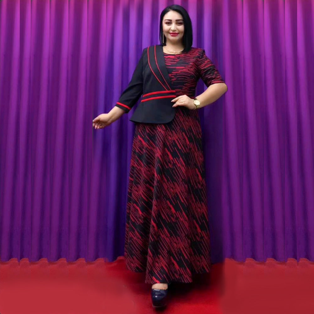 Fashion  elegantwork clothing two-piece set clothing cross-border african women's plus size outweardress