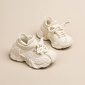Kids' athletic shoes - spring/autumn boys' casual sneakers, mesh flyknit girls' sock shoes, baby white shoes, ages 1-7