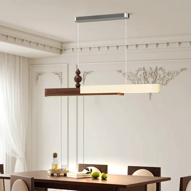 Walnut color restaurant chandelier one-word bar counter modern minimalist tea room simple lighting table new eye protection strip