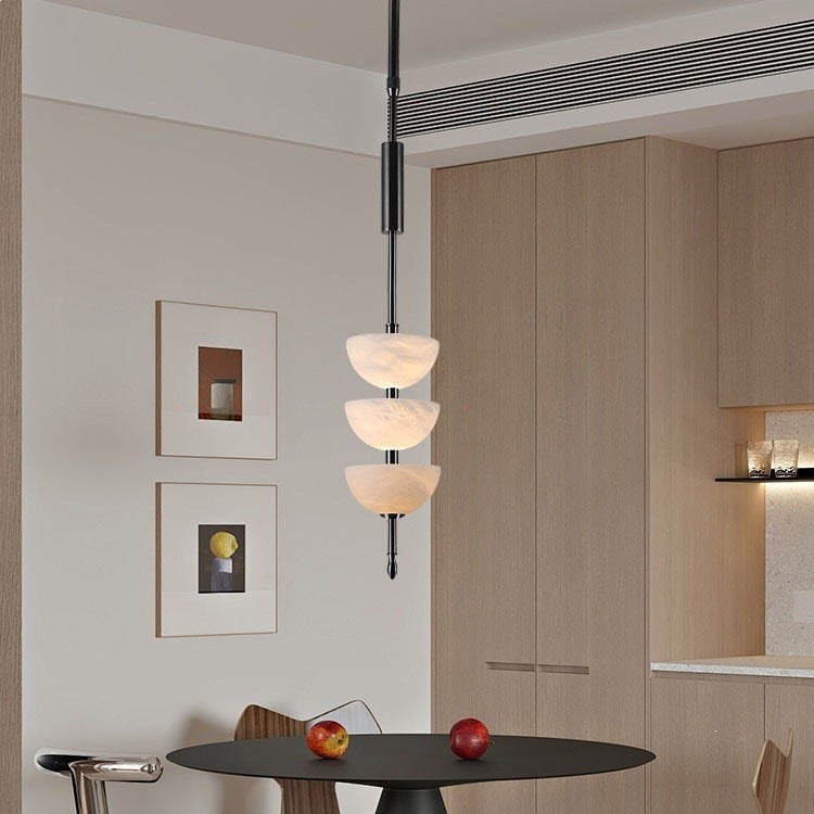 Imitation marble small chandelier wabi-sabi style model room hotel bedroom bedside background wall restaurant engineering lamp marble chandelier