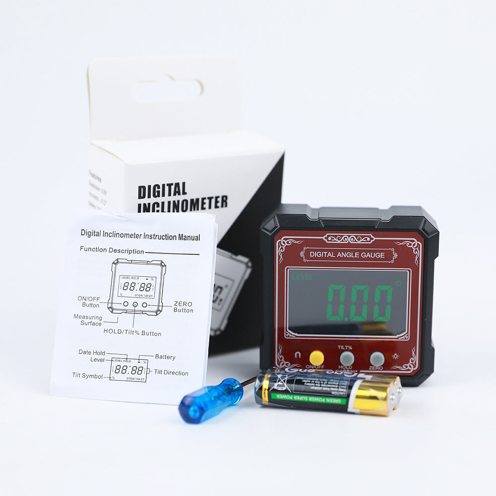 Industrial Grade Guofeng Dual Laser Digital Display Inclination Box Level Angle Measuring Instrument Strong Magnetic Digital Display Inclination Instrument