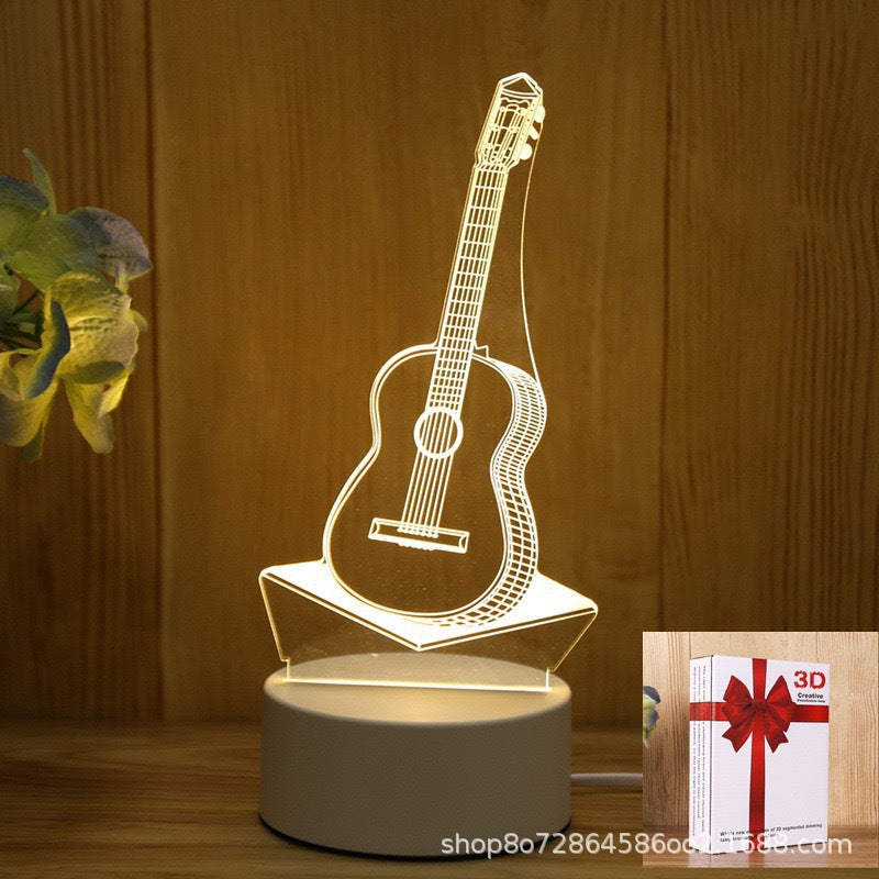3d night light acrylic children's cartoon logo birthday gift table lamp led ambient light touch control eye protection