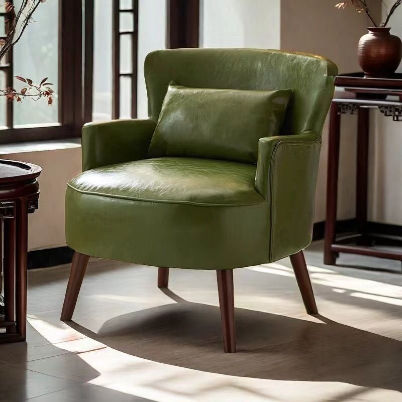American single sofa retro scandinavian bedroom casual fabric solid wood lazy living room sofa chair balcony combination