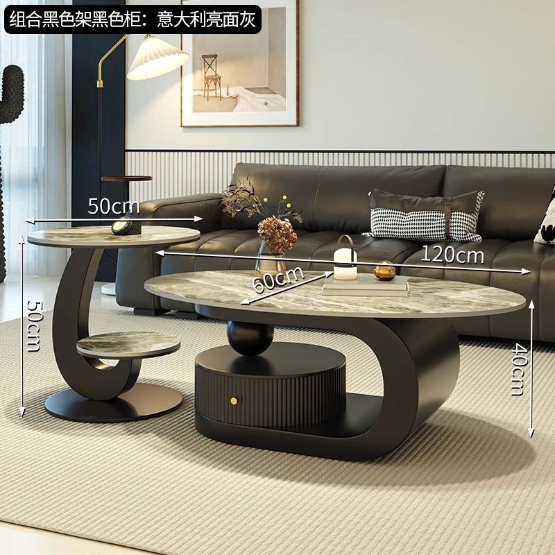 Accessible luxury italian slate coffee table cream style tea table tea table for home living room popular popular simple rental house coffee table