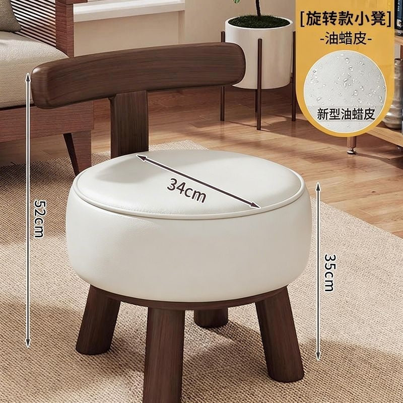 Backrest entry shoe changing stool living room low stool for home shoe changing stool can be rotated durable new chinoiserie solid wood shoe changing stool