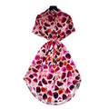 K-style printing short sleeve dress women's  summer waist slimming look a-line skirt work clothingelegant shirt skirt