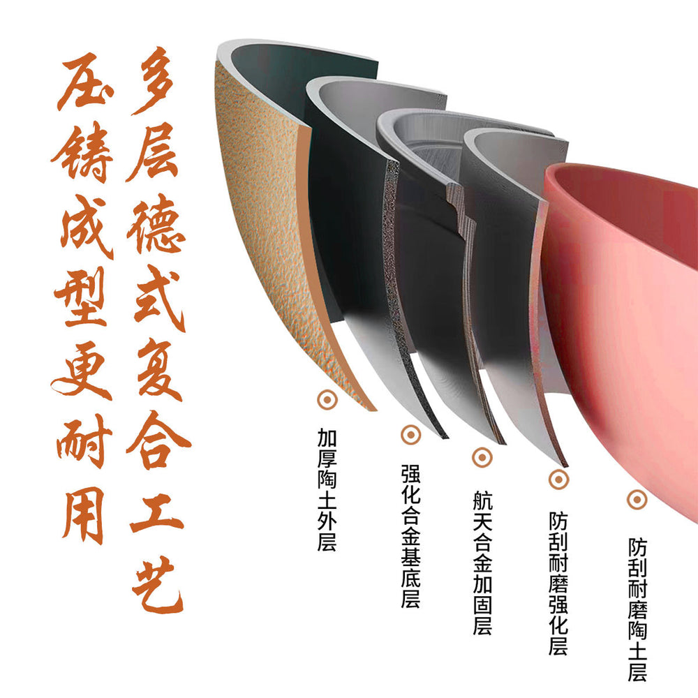 [customized] household natural clay non-stick wok die-cast 32cm cooking pot wholesale
