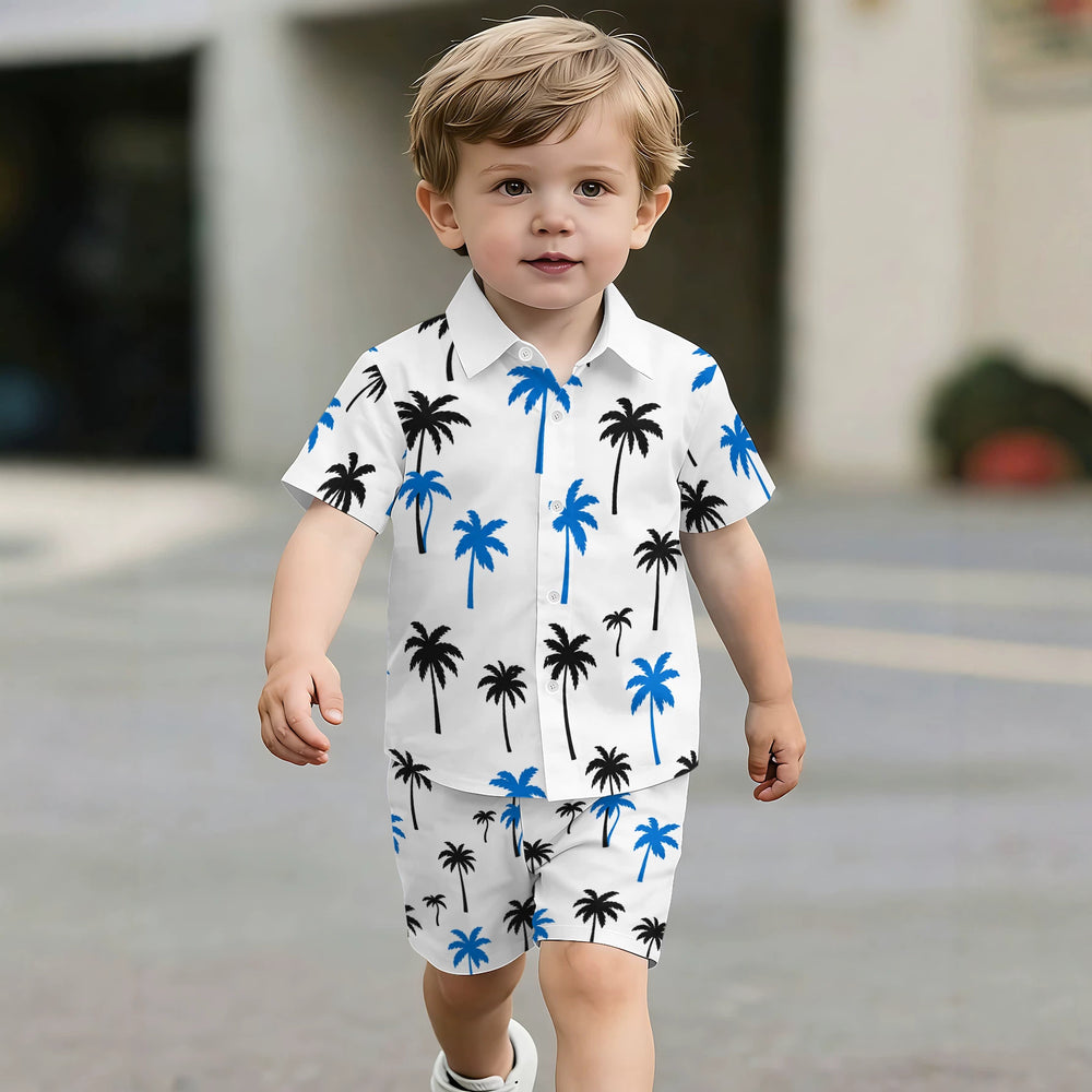 hot-selling children's short-sleeved shirt set, casual shirt set, summer simple stripes, dropshipping available