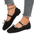 Wholesale women's spring  new mesh mary janes: flat, single-strap, buckle-back shoes with bow detail
