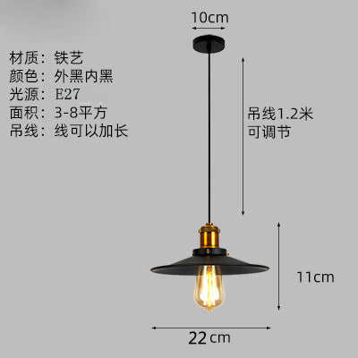 Cross-border  industrial style retro wrought iron small chandelier creative worker decoration personalized balcony aisle corridor lamps