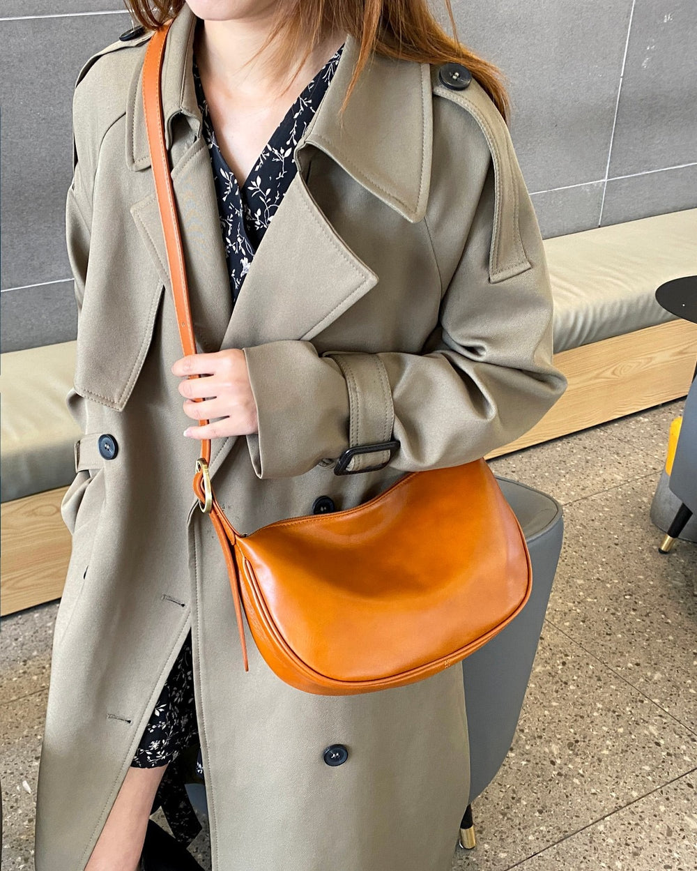 Genuine leather women's bag 2025 new fashion underarm dumpling bag retro commuter cowhide shoulder crossbody bag women's saddle bag