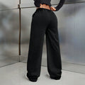 Fashionjeans women's distressed washed elastic waiststraight-legcasualjeansfashion style lazy wide leg pants