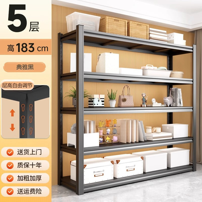 Multi-tier home storage rack, adjustable shelving unit for living room, supermarket multi-functional display shelf