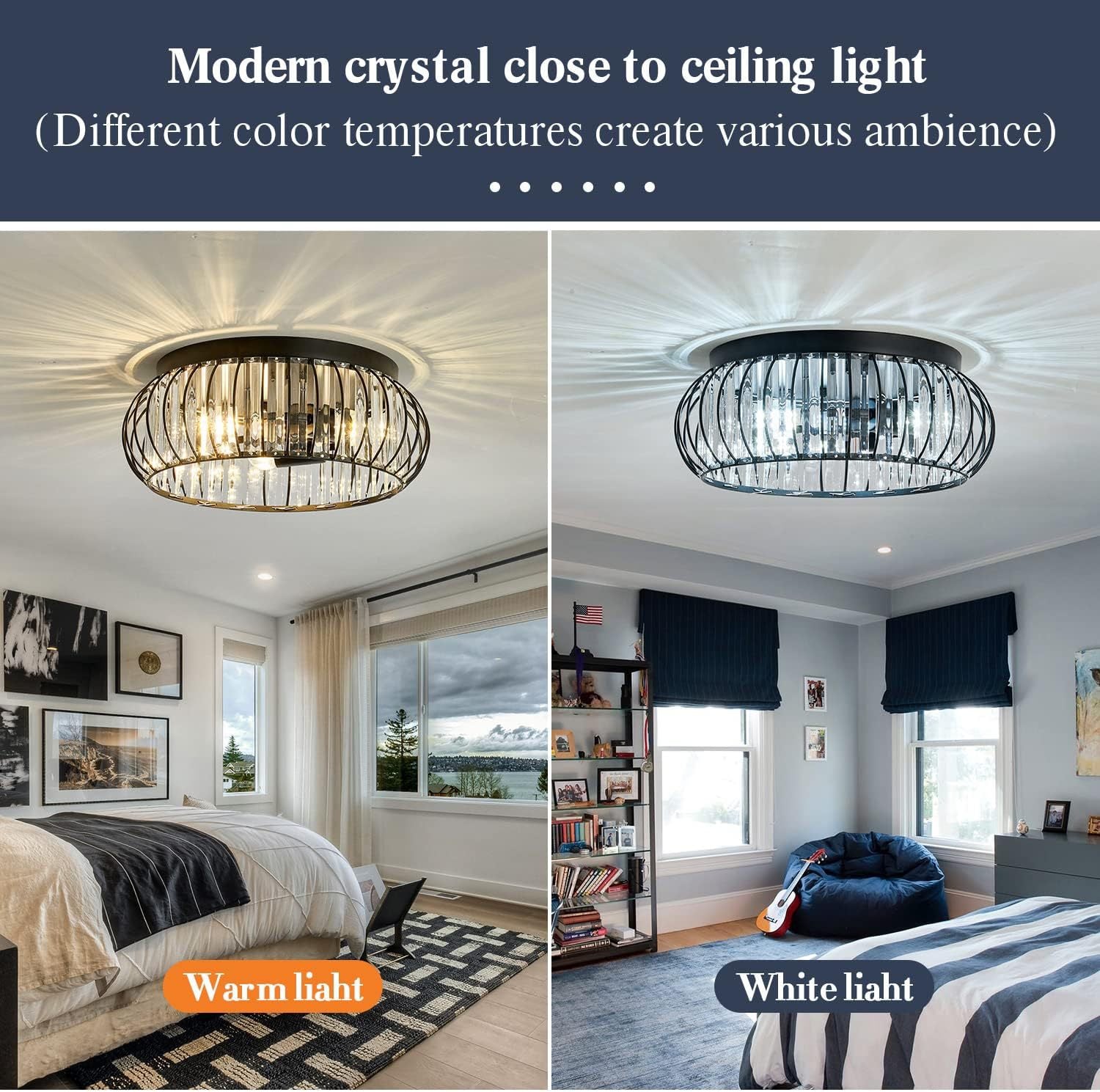 Cross-border recessed chandelier modern crystal chandelier black interior lighting corridor bedroom bathroom foyer restaurant