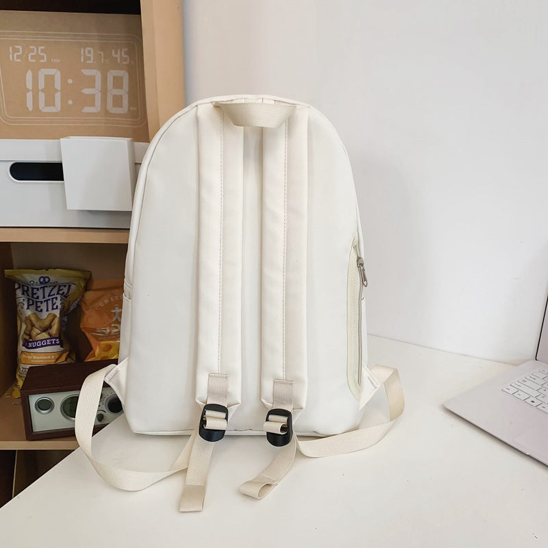 Solid color simple backpack fashion Mori travel small backpack college student shoulder Oxford cloth daily versatile shoulder
