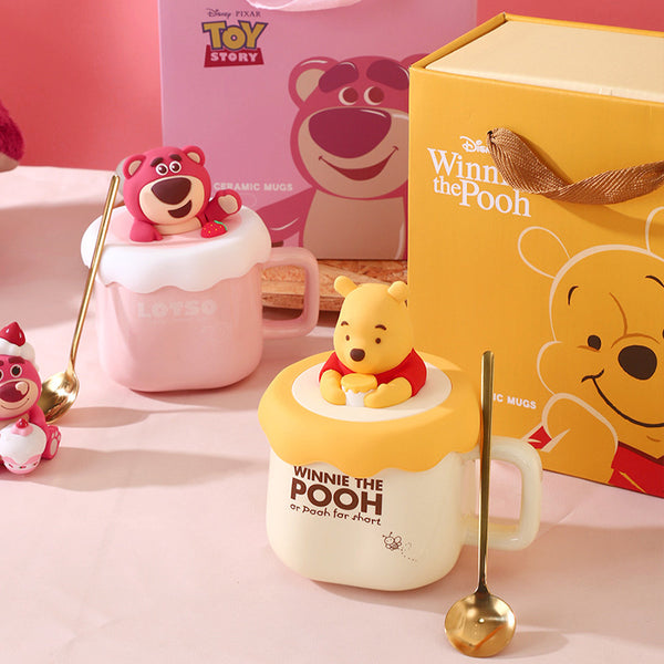 Strawberry Bear Mug Gift Cartoon Set Cup High Value Cute Coffee Water Cup Activity Gift Box with Spoon