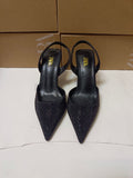 Za summer new 2024 high heel women's shoes - french pointed toe rhinestone embellished fashion back strap open heel stiletto pumps