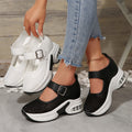 Exportplus size toe wedge sandals women's summer new arrivalcut out air cushion thick sole velcro women's sandals cross-border