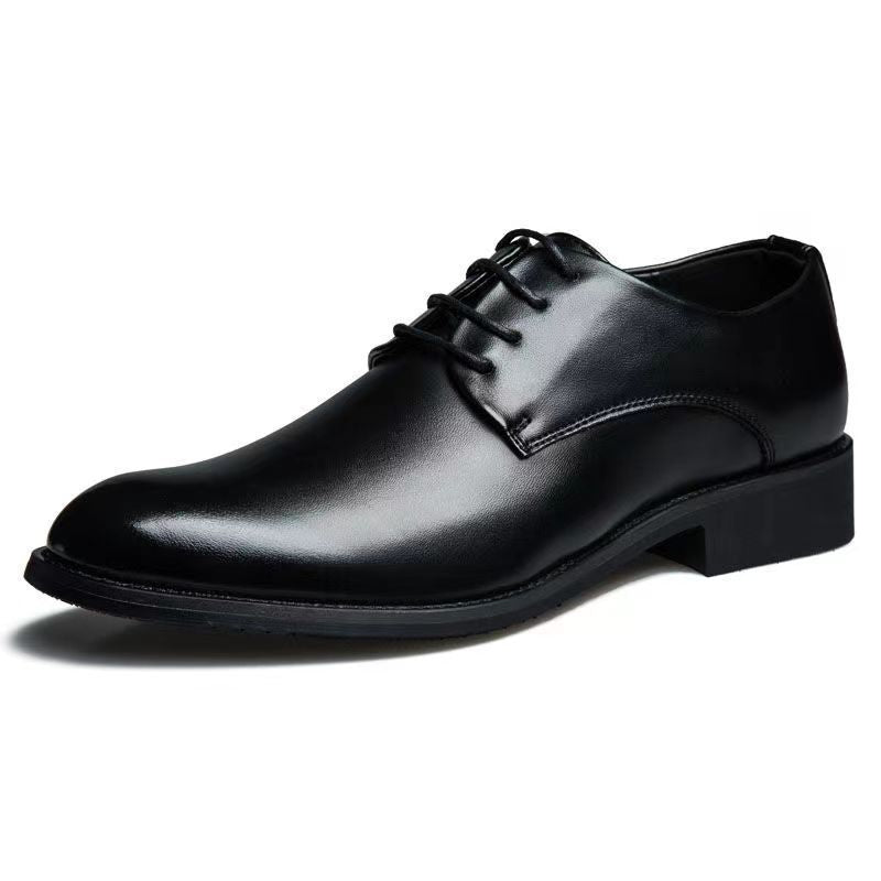 Spring men's easiest for match real soft leather trendy business casual leather shoes wedding shoes k-style pointed toe british tie back formal men's shoes