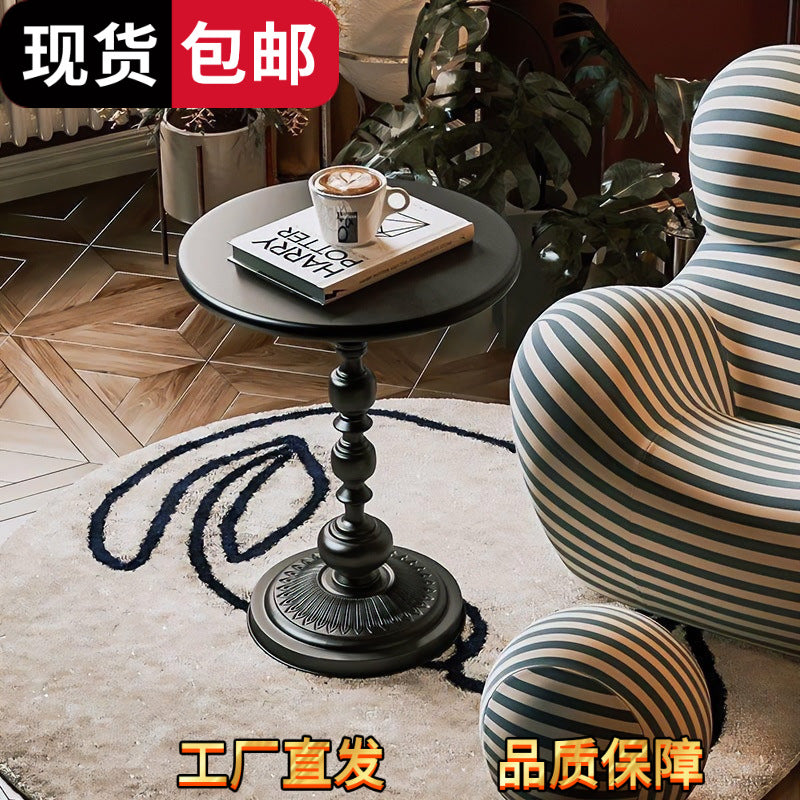 Scandinavian modern casual corner table living room for home coffee table iron bedside balcony retro round table sofa bedroom side cabinet
