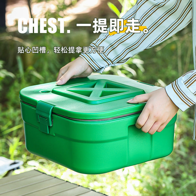 Outdoor large-capacity multi-purpose incubator, pressure-resistant design, dual-purpose fresh-keeping box for cooling and heating, camping, portable car refrigerator