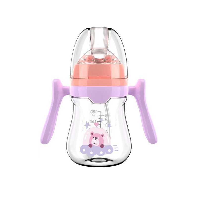 English boxed pacifier 180/240/280ml simple with handle PP bottle with straw