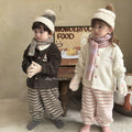 【matching family set】cartoon pajamas kids' half-fleece loungewear set  new autumn/winter thickened for boys and girls