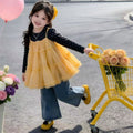 Girls' spring outfit : new princess sundress set with lace trim – stylish, sweet, and princess-inspired