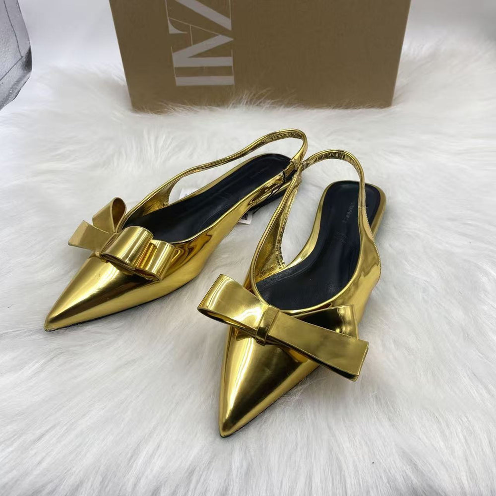 Za's 2025 new women's shoes: low heel, elegant, socialite style, closed-toe, low-cut pumps with back strap