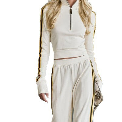 22ssspring & fallnew arrivalfashiontrendy velvet side strap pants loose pants straight-leg pants men's and women's casual pants trendy