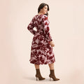 plus size plus size women's round neck printed garden skirt in stocknew arrival fat girl waist dress