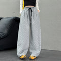 Girls' spring and autumn pants  new style: korean style polka dot wide-leg pants for big girls, kids' casual straight-leg trousers