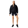 European and american style loose fit half-zip long sleeve yoga jacket - warm, fleece-lined stand collar running and workout top