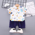 summer new arrivals: boys' summer outfit - casual shirt & shorts set (two-piece) for infants and toddlers