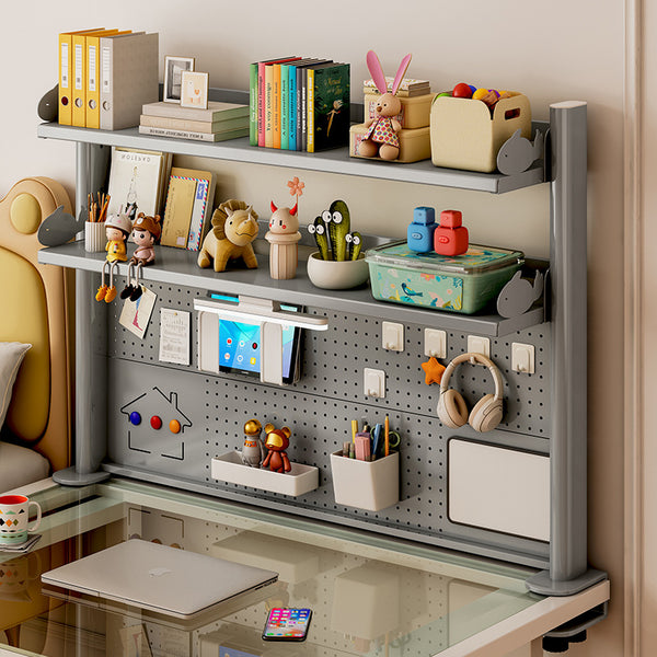 Upgraded learning desktop hole board shelf multi-layer storage rack dormitory computer desktop home wrought iron bookshelf