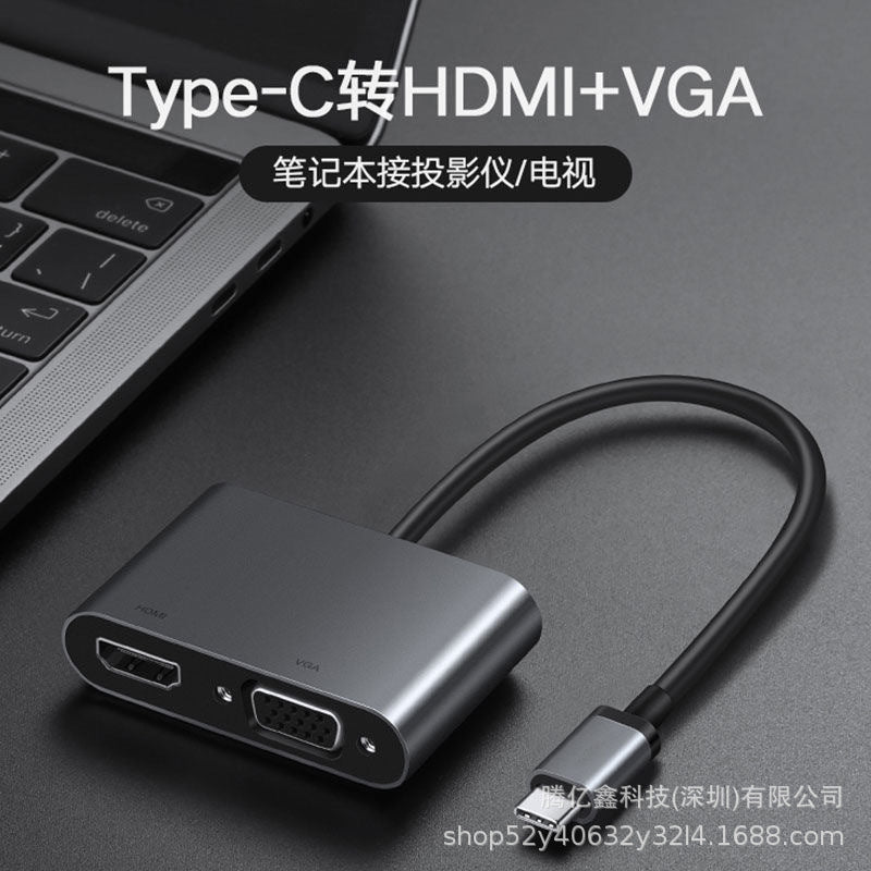 Type-c docking station usb-c to hdmi/vga converter suitable for macipad huawei multi-interface
