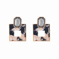 Fashion cross-border asymmetrical cut out earrings elegant cold style gray smudged fashiontrendysense of design earrings for women