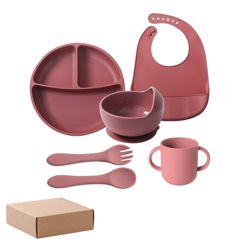 best-selling baby feeding set, including silicone plate, bowl, and spoon for infant food. wholesale children's feeding utensil set