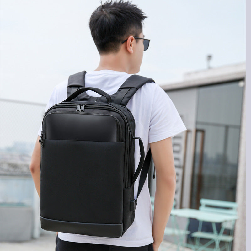New business backpack women's computer backpack simple male student bag with USB laptop bag wholesale