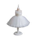 Ready-to-ship new children's formal dress: pearl-embellished tulle princess gown for baby girls, perfect for first birthday photoshoots and special occasions. kids dress