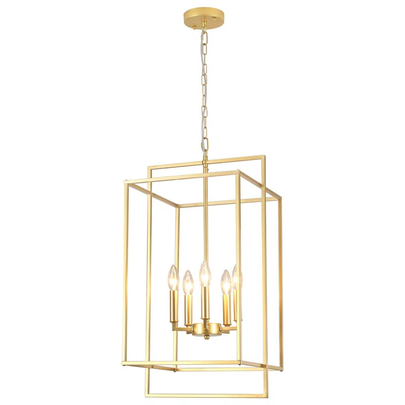 Cross-border special wayfair American chandelier rectangular style wrought iron lamp suitable for restaurant living room exhibition chandelier