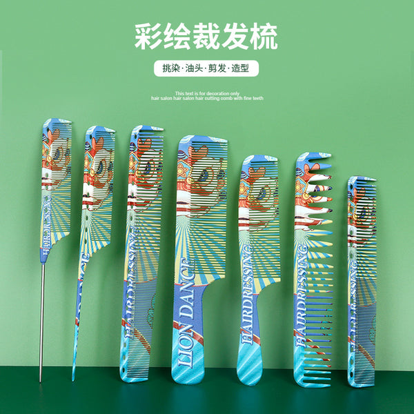 hairdressing water transfer cutting hair comb anti-static hair comb hair salon special hair cutting and hair beating partition pointed tail comb