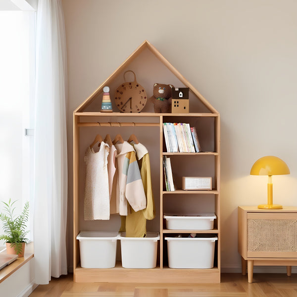 Children's clothes storage cabinet Baby supplies storage cabinet Combination cabinet Household bedroom Solid wood children's toy storage cabinet