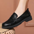 2025 soft-soled comfort shoes for women: new spring/autumn flat shoes for middle-aged and elderly women, non-slip leather loafers